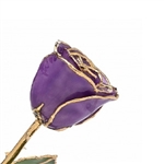 Purple Lacquer and 24 karat Gold Trimmed Rose