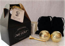 Gold Tone Golf Balls and Tees - Two