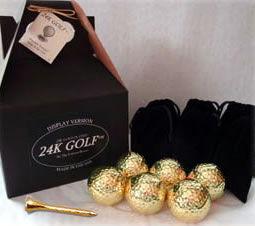 Gold Tone Golf Balls and Tees - Six