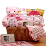 First Teddy Pink Baby Gift Basket