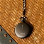 Personalized Pocket Watch with Engraved Cross