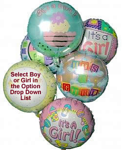 Last Minute Gifts Half Dozen Mylar Balloons Baby Boy