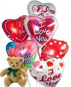 Last Minute Gifts Teddy Bear and Love Balloons