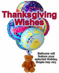 Last Minute Gifts Thanksgiving Balloon and Teddy Bouquet