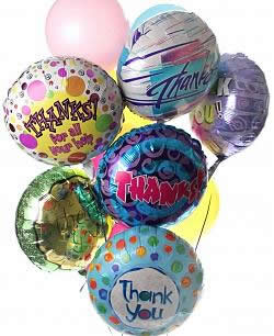 Gift Tree Dozen Mylar Thank You Balloons