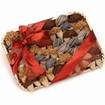 A gift tray with 36 fortune cookies in choice of Belgian chocolate dips or caramel with customized messages for all occasions.
