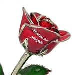Personalized Platinum Trimmed Rose, Your Choice of Color