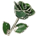 May Birthstone Emerald Green Rose, Platinum Trim