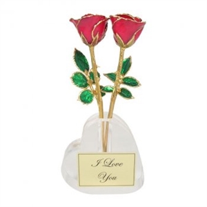 Love Is A Rose Acrylic Heart Shaped Bud Vase