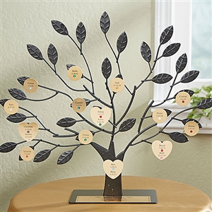 Family Tree with Gold Personalized Stand