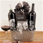 Silver Oak Duo Wine Gift Basket with Truffles