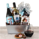 Celebration Red and White Wine Gift Basket