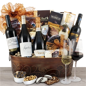 Giant 5 Bottle Wine and Champagne Gift Basket