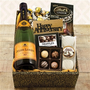 Happy Anniversary Champagne and Truffles Gift Box