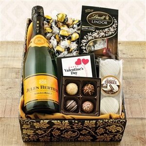 Jules Loren Cuvee Reserve Brut from France, Champagne and Truffles Celebration Gift Box.