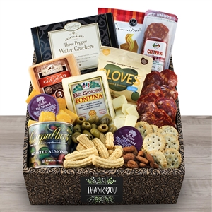 Classic Cheese and Meat Gift Box with Thank You Theme