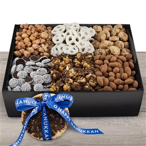 Kosher OK-Dairy Certified Gift Box with Hanukkah Decorated Cookie and Chocolate and other delicious snacks