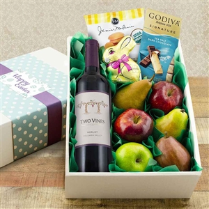 Easter Red Wine and Fruit Gift Box