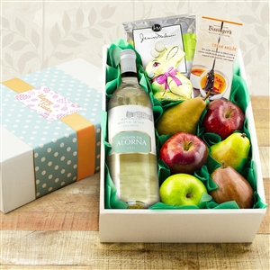 Easter White Wine and Fruit Gift Box