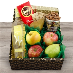 White Wine and Kosher Snacks Gift Basket