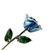 Real Blue Rose Preserved in Lacquer and Trimmed in Real Platinum
