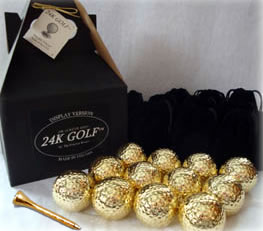24K Gold Plated Golf Balls and Gold Tone Tees - Dozen - Gold Dipped Golf Balls Gold Roses