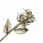 Silver Plated Rose - Open Bud | Silver Dipped Rose | Silver Roses | Anniversary Rose