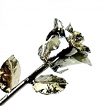 A real 12 inch rose dipped in precious platinum metal to preserve forever