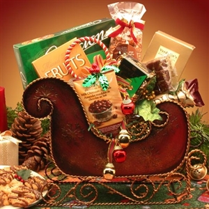 Seasons Greetings Holiday Sleigh with tons of great traditional Christmas treats.