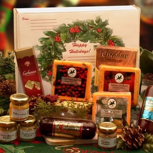 Happy Holidays Gourmet Sampler Meat and Cheese Gift Pack