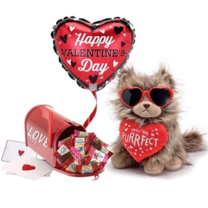 You're Purrfect Valentine's Day Plush with Chocolates