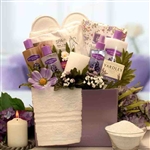 Spa Inspirations Bath and Body Gift Box - Filled with an abundance of lavish lavender spa treatments.
