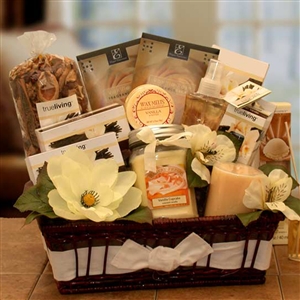 Vanilla Essence Candle Gift Basket  - Infuse her senses with the delicious scent of vanilla.