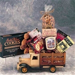 Wooden Antique Truck filled with Gourmet Gifts for Him