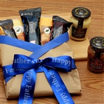 Salami, cheese packaged in a bouquet design with mustards on the side, specifically for Fathers Day