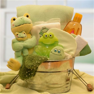 Baby Bath Gift Set featuring cute plush pollywogs