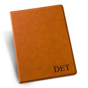 Personalized faux leather Portfolio in Rawhide Color