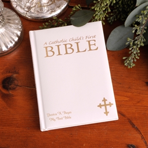 Personalized White Laser Engraved Bible