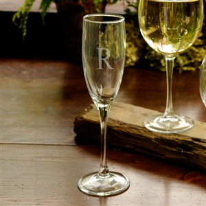 Personalized Champagne Flute with Initial