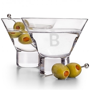Personalized Stemless Martini Glasses