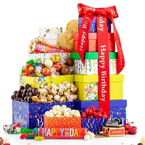 Happy Birthday Gourmet Gift Tower