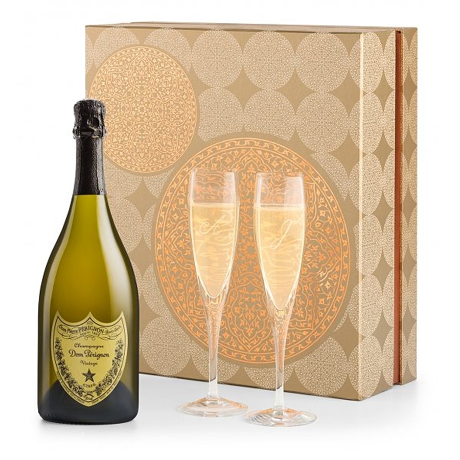 Champagne and Glassware Gift Set with Vintage Krug Brut