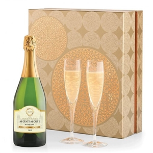 Champagne and Crystal Flutes Gift Set