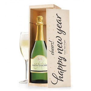 Happy New Year Engraved Champagne Crate