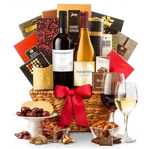 California White and Red Wine Gourmet Basket