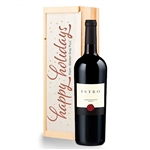 Happy Holidays Personalized Wine Crate