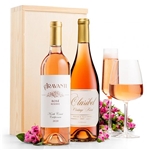 Personalized Wine Crate with Rose Duo