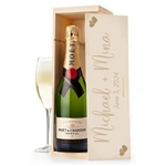 Moet Chandon Champagne Personalized Wooden Crate