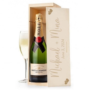 Moet Chandon Champagne Personalized Wooden Crate