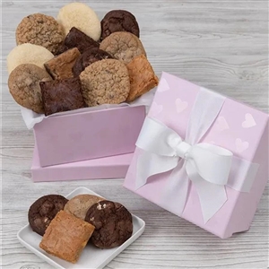 Cookies and Brownies Gift Box all Wrapped in Pink